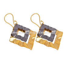 Gold Plated and Rhodium Sterling Silver Kite Earring